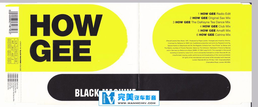 无损音乐 DJ舞曲-英电子舞曲：Black Machine《How Gee》1994/FLAC/整轨/百度(1)