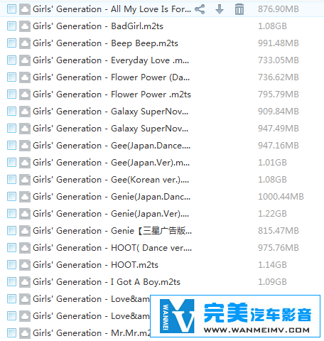 韩国高清MV下载-Girls' Generation 少女时代- 高清蓝光MV合集(1)