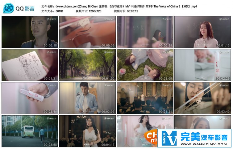 华语高清MV下载-张碧晨 - 白芍花开[百度网盘/MP4/50M](1)