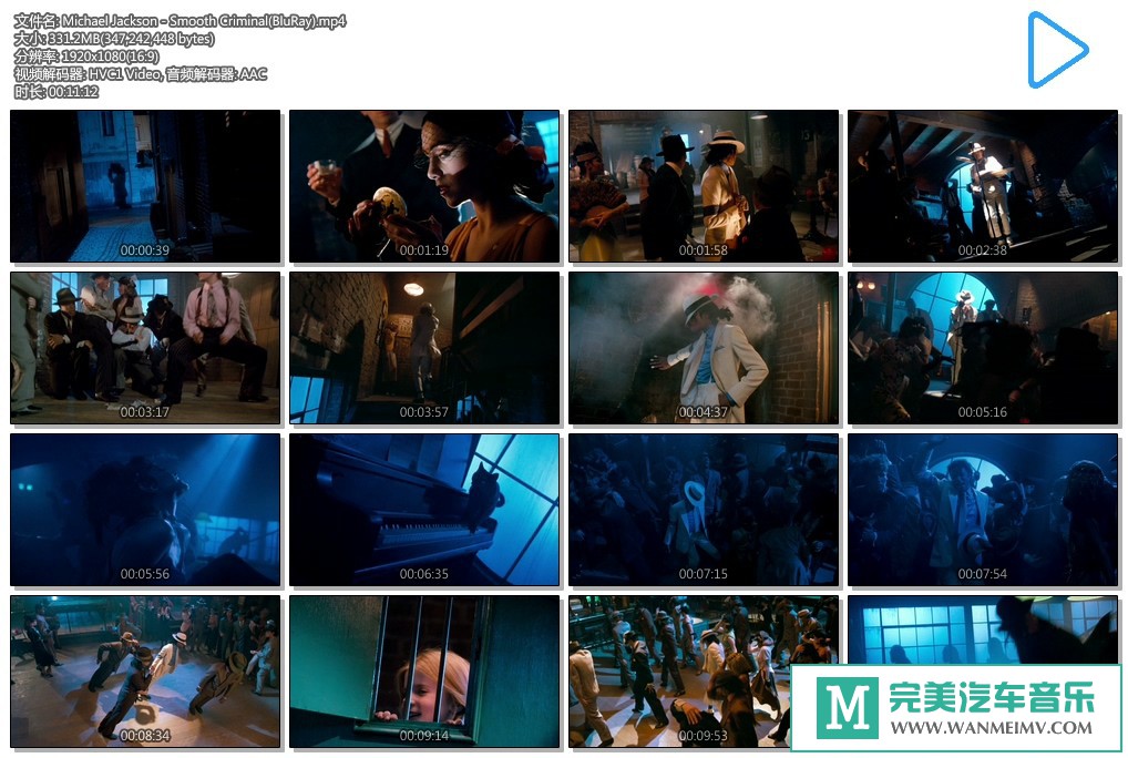 欧美高清现场下载-Michael Jackson - Smooth Criminal(蓝光BlueRay)【百度/MP4/331M】(1)