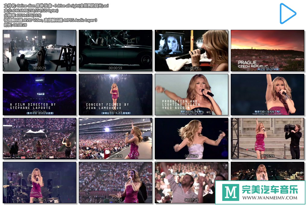 欧美高清现场下载-Celine dion 席琳 狄翁 - I drive all night(全世界的目光)(1)