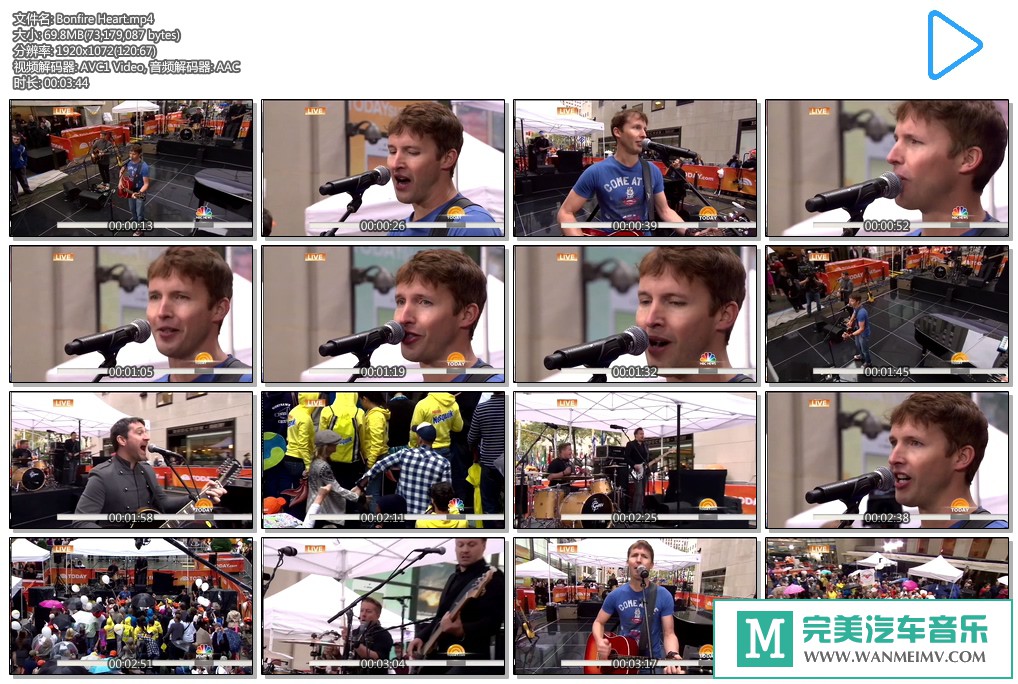 欧美高清现场下载-James Blunt - Bonfire Heart [百度云/MP4/69M](1)