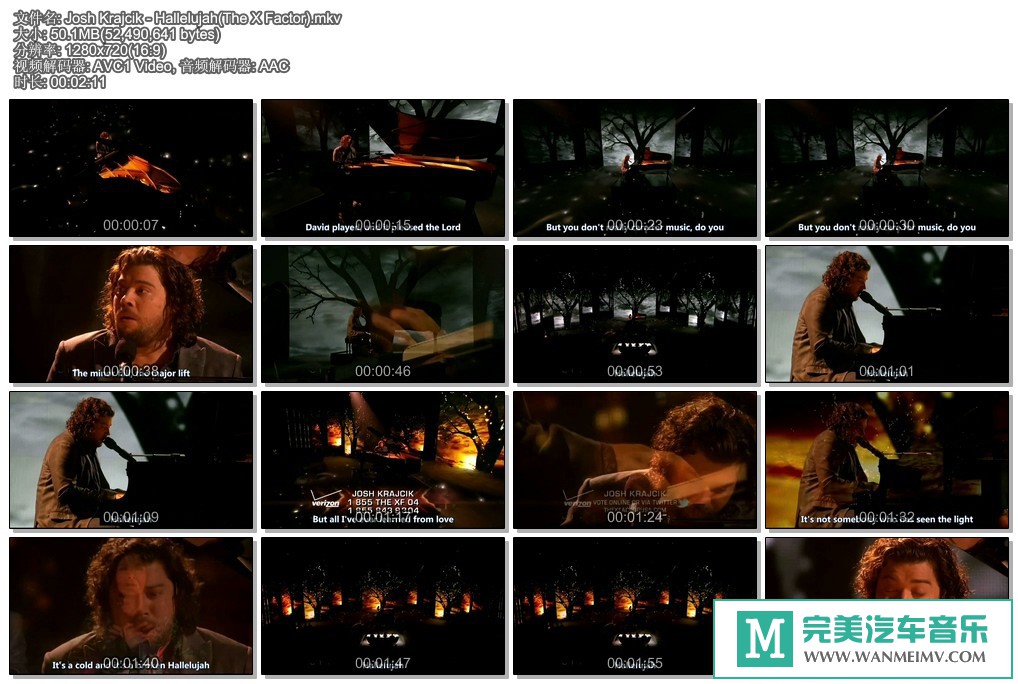 欧美高清现场下载-Josh Krajcik - Hallelujah(The X Factor) 百度/69.8M(1)
