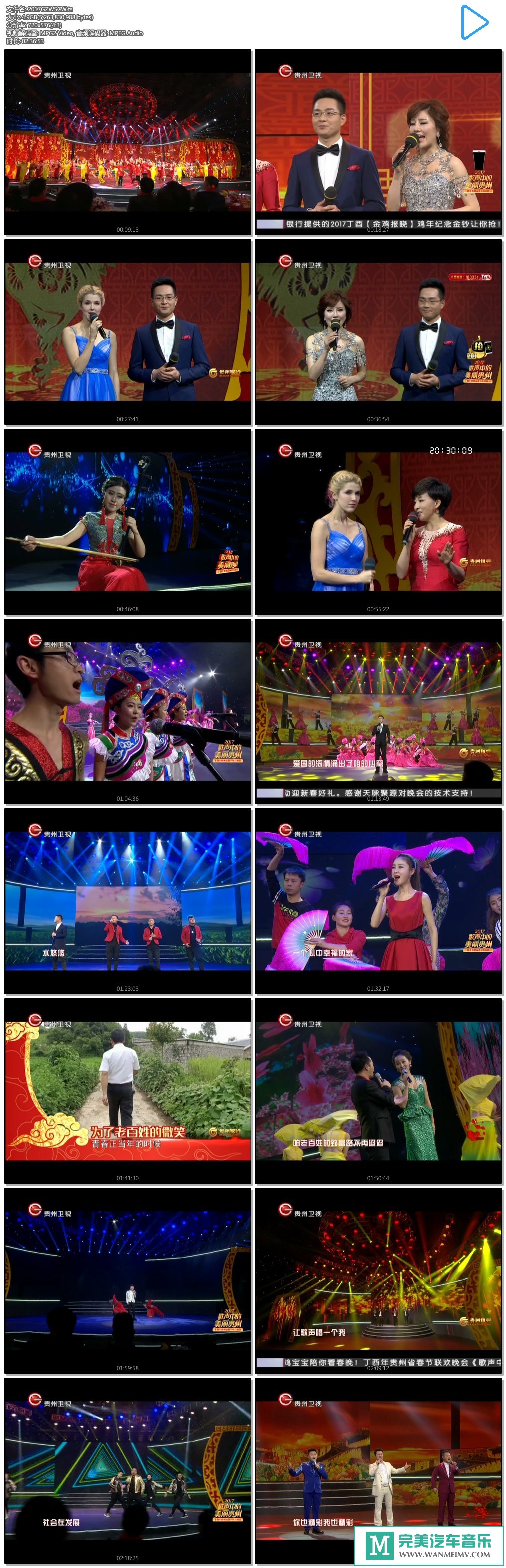 华语高清现场下载-170129 贵州卫视 2017春节联欢晚会【百度/MKV/4.6G】(1)