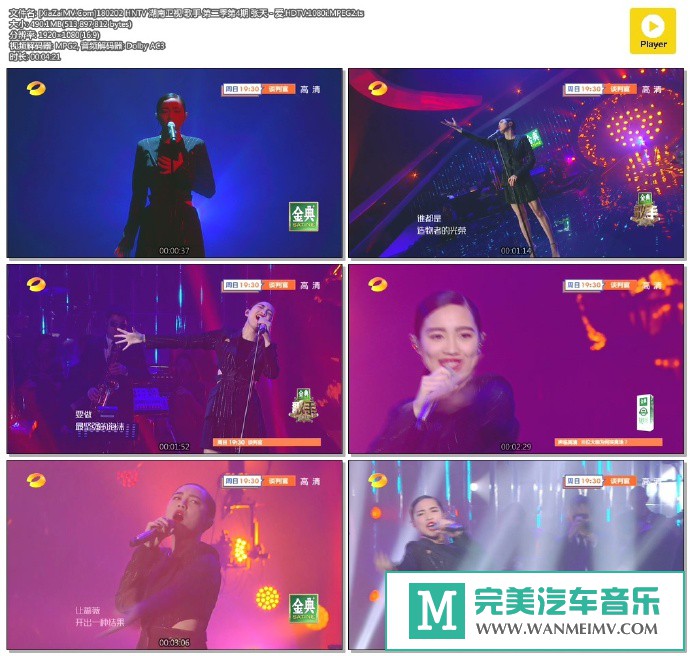 华语高清MV下载-[百度]180202 歌手 第二季第4期 张天 - 爱[490M/TS](1)