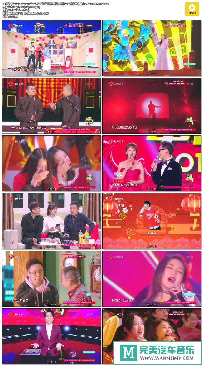 华语高清现场下载-[百度]180217 JSTV 江苏卫视 幸福中国年2018春节联欢晚会[21.3G/TS](1)